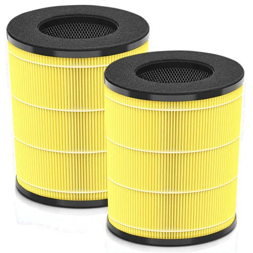 DAJDAH [ Pet Care ] CL-6070A Filter Compatible with Cool-Living CL-6070A, Tenergy Renair TAP01, BEABA Nursery and Tredy TD-1300 Air Purifier with H13 True HEPA Filter for home Pet Allergies, Yellow 2-Pack