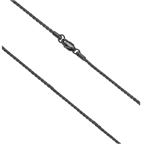 FOSIR 2mm Titanium Steel Unique Black Snake Chain Necklace for Men and Women, Twist Mens Chain