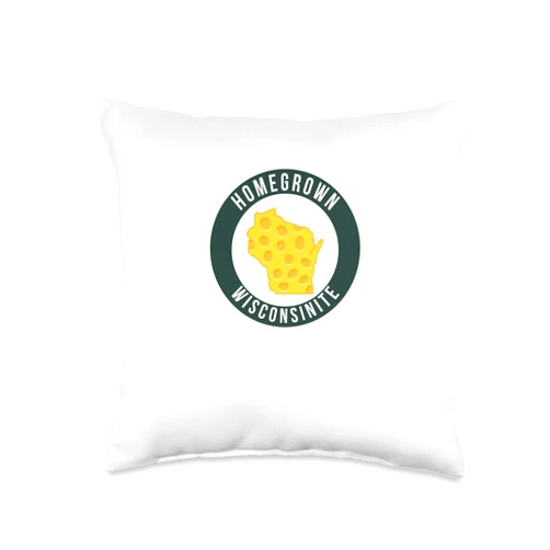 Homegrown Wisconsinite Logo | Cheesehead Pride | Wisco Throw Pillow