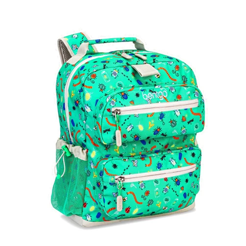 Bentgo Kids Backpack - Lightweight 14” Backpack in Fun Prints for School, Travel, & Daycare, Ideal for Ages 4+, Roomy Interior, Durable & Water-Resistant Fabric, & Loop for Lunch Bag (Bug Buddies)