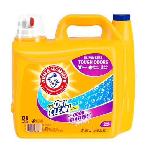 ARM & HAMMER Plus OxiClean with Odor Blasters Laundry Detergent, Eliminates Tough Odors, Fresh Burst Liquid Laundry Detergent, 201.6 Fl Oz Bottle