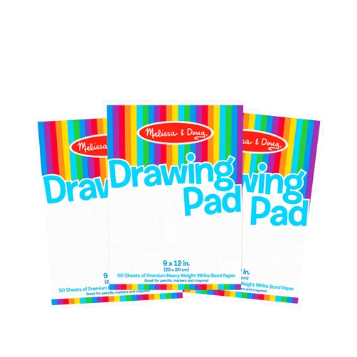 Melissa & Doug Drawing Paper Pad (9 x 12 inches) - 50 Sheets, 3-Pack - FSC Certified