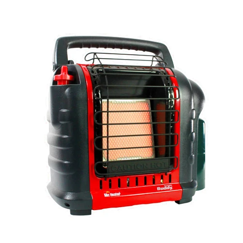 Mr. Heater Portable Buddy Heater MH9BX 4,000-9,000 BTU Indoor-Safe Propane Radiant Heater For Campers, Workshops, Job Sites, Patios & More - Red, Black