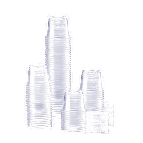 Comfy Package [100 Sets - 1 oz.] Plastic Disposable Portion Cups With Lids, Souffle Cups