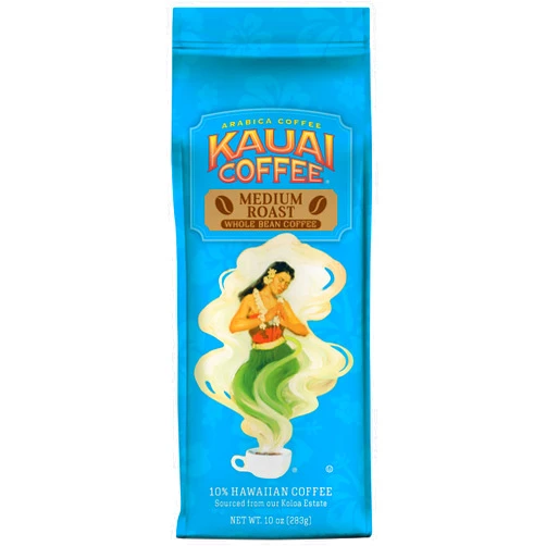 Kauai Coffee Koloa Estate Medium Roast - Whole Bean Coffee, 10 oz Package