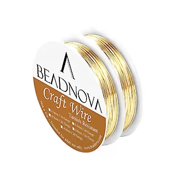 BEADNOVA Bare Copper Wire Tarnish Resistant Jewelry Making Wire (Gold Plated, 22 Gauge) 0.6mm
