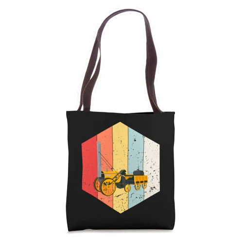 Retro Train Vintage Train Silhouette Coach Engineer Lover Tote Bag