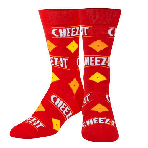 Crazy Socks, Unisex, Food, Snacks Candy Chips, Crew Socks, Novelty Silly Funny Large Cheez It