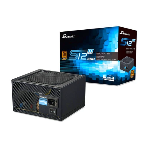 Seasonic S12III 650 SSR-650GB3 650W 80+ Bronze ATX12V & EPS12V Direct Cable Wire Output Smart & Silent Fan Control Power Supply