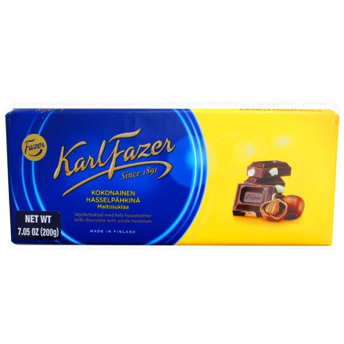 Karl Fazer Milk Chocolate with Whole Hazelnuts(7.05oz200g)