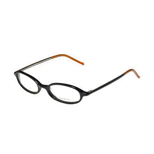 Vera Wang V134 Womens/Ladies Oval Full-rim Eyeglasses/Glasses (47-17-136, Black / Caramel)