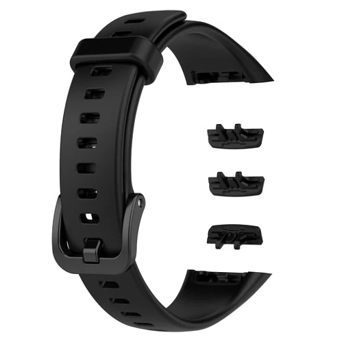 EasyULT Replacement Strap, Adjustable Sport Strap, Waterproof Soft Plastic Sport Watch Strap, Compatible with Huawei Band 6/Honor Band 6 [Black]