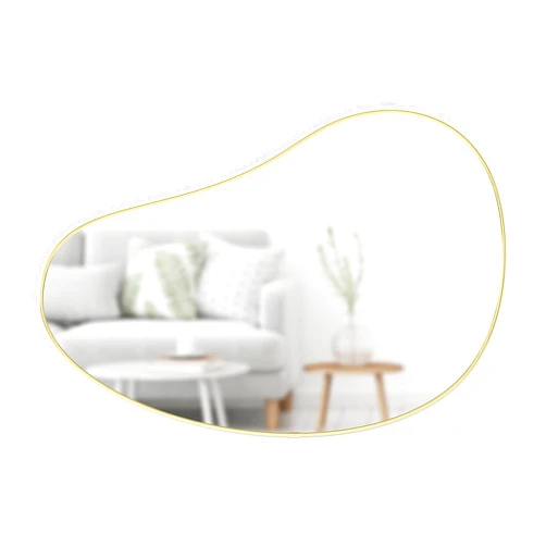 Umbra Hubba Pebble Mirror, Brass, 24