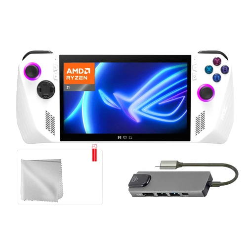 ASUS ROG Ally 512GB Gaming Handheld 7-inch Touchscreen 120Hz FHD 1080p AMD Ryzen Z1 Processor, Hub, Screen Protector, 3 Accessories: 4 in 1 Bundle