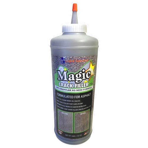 Tharos Distribution Magic Crack Filler 2LB Asphalt Black, for Filling in Cracks on Asphalt Driveways and Roads. Installs Easily Dry Granular No Mess and DIY (Black, 1)