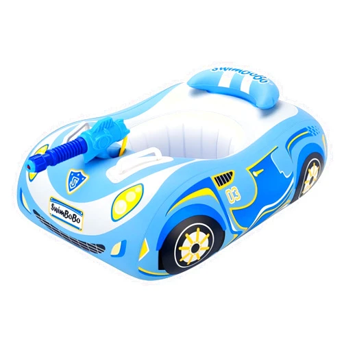 BOffer Car Pool Floats Kids 1-3 with Water Gun, Inflatable Pool Floats for Toddlers, Thick PVC Baby Pool Float, No Flip Over Baby Swim Float Seat Boat with Handle for Boys Girls Swimming Age 1-2 2-4 3-5