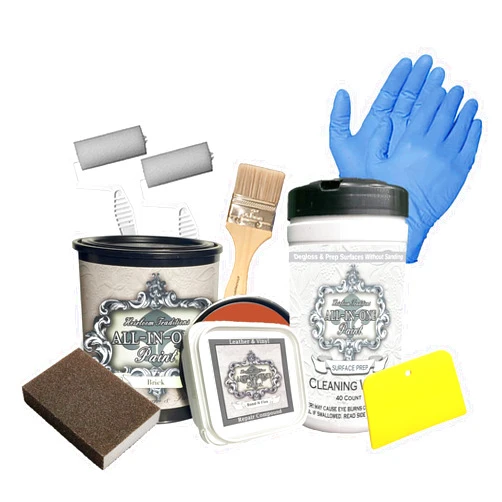 Heirloom Traditions Paint ALL-IN-ONE Paint Bond-N-Flex Vinyl & Leather Repair Kit, Brick (Burnt Cinnamon)