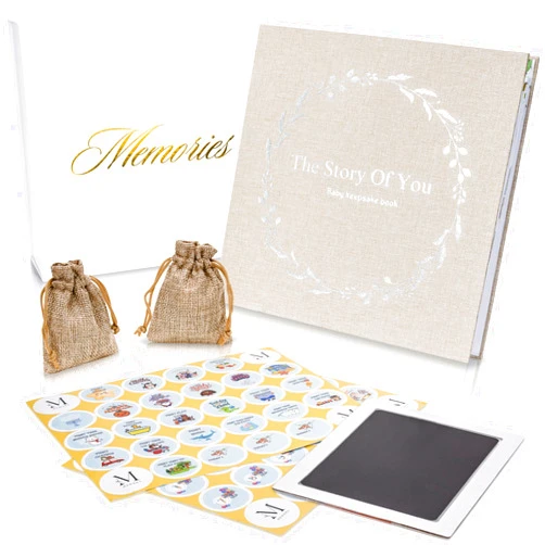 Generic Keepsake Set for Baby's First 5 Years - Gender Neutral Memory Book and Box for Boy or Girl