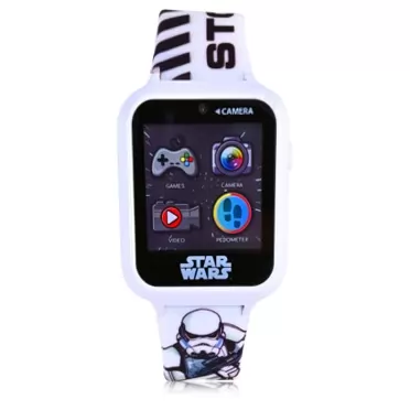 Generic Star Wars Smart Watch for Kids – Storm Trooper Interactive Kids Watch – Kids Smart Watch with Games, Camera, Video Recording – Adjustable White Silicone Bracelet with Storm Trooper Print