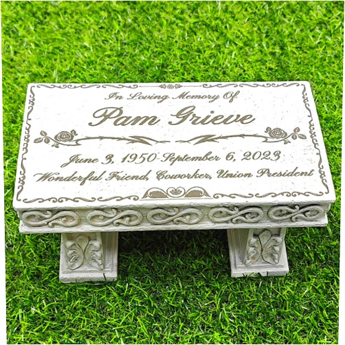 Mildahjoy Personalized Bench Memorial Stones for Pet, Laser Engrave Pet Grave Markers Dog Headstone Cat Tombstone Outdoor Memorial Garden Stones Loss of Pet Memorial Sympathy Gifts