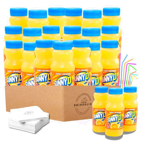 DRINKOLIN Sunny D Tangy Original Orange Juice Flavored Citrus Punch (6.75 fl. oz. bottle, 24 pk.)