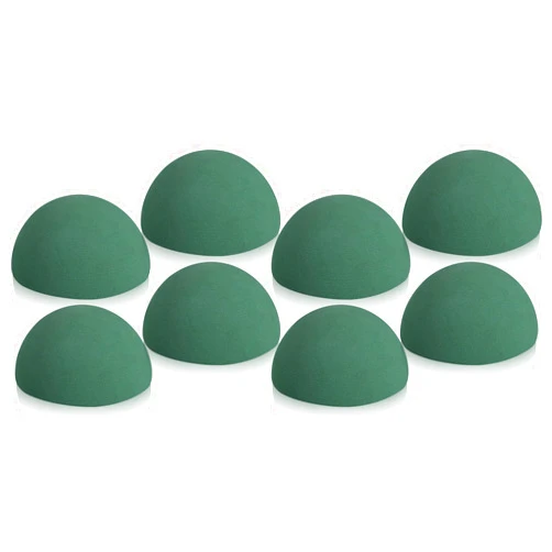 Shihanee 8 Pcs Half Ball Floral Dry Foam Green Floral Foam Round Foam Block Dry Foam Balls Large Flower Foam Craft Foam for Artificial Plant Bouquet Arrangement DIY Craft (3.54 x 1.77 Inches)