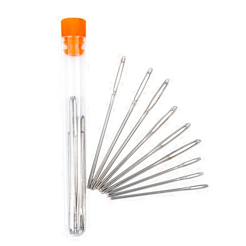AMZBY Hand Quilting Needles Large-Eye Stainless Blunt Sewing Needles Set 9 Pcs