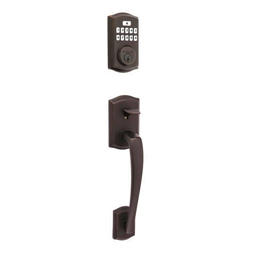 Kwikset SmartCode 260 Keyless Electronic Keypad Deadbolt with Prescott Entry Handleset, Microban Protected Keypad, Auto Door Lock, SmartKey Re-Key Security, Venetian Bronze