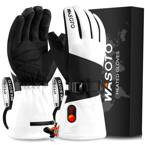 WASOTO Heated Gloves for Men Women 7.4V Battery 22.2Wh Rechargeable Heated Gloves Touchscreen Waterproof Electric Heated Gloves for Winter Outdoor Work Skiing Hiking Camping