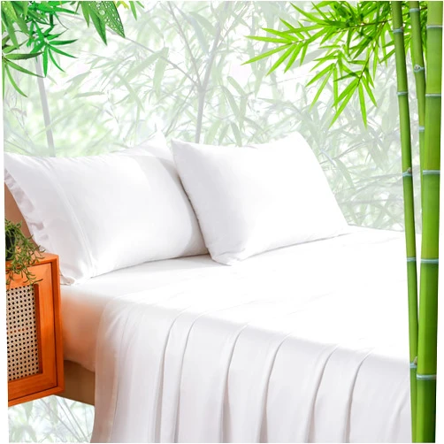 Bedlifes Queen Size Sheet Set Cooling Sheets Rayon Derived from Bamboo-400TC Breathable Luxury Bed Sheets,Sateen Silky Bedding Sheets-16 Deep Pocket Ultra Soft 4 Pieces(White,Queen)