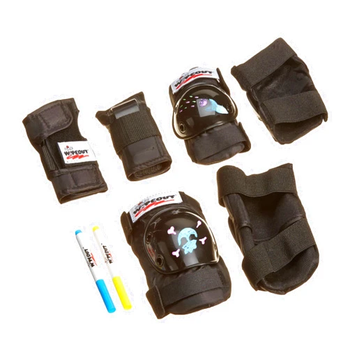 Wipeout Dry Erase Kids Pad Set with Knee Pads, Elbow Pads, and Wristguards