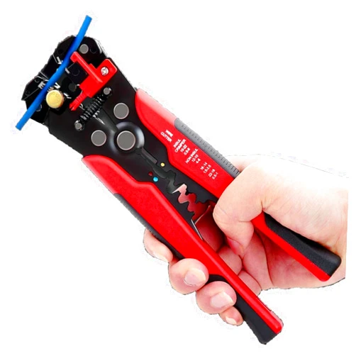 YWHWXB 5 in 1 Self-Adjusting Wire Stripper Cutter,Multi-Functional Wire Crimping Tool Wire Pliers for Wire Stripping,Crimping,Cutting,10-24 AWG,0.2-6.0mm²,(Red)