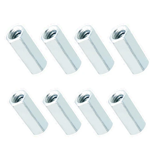 Evecad 8 Packs 1/2''-13 Coarse Coupling Nuts, Hex Coupling Nut, Threaded Rod Connector, Carbon Steel Galvanized