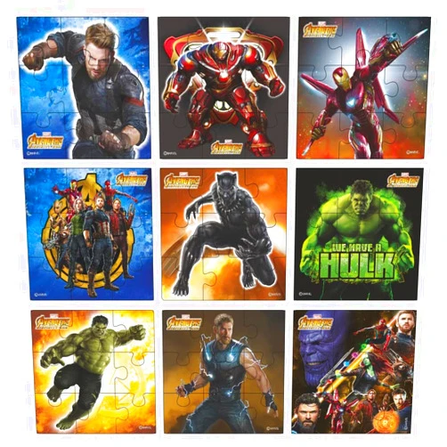 Topps India Avengers Infinity War Jigsaw Puzzle, Pack of 9, Total 81 Pieces
