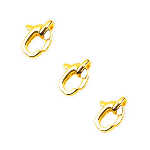 LOADR Lobster Clasp 18K Gold&925 Sterling Silver Plated Lobster Claw Clasps,Necklace Extender Suitable for Bracelet Necklace Clasps and Closures(3Pcs)