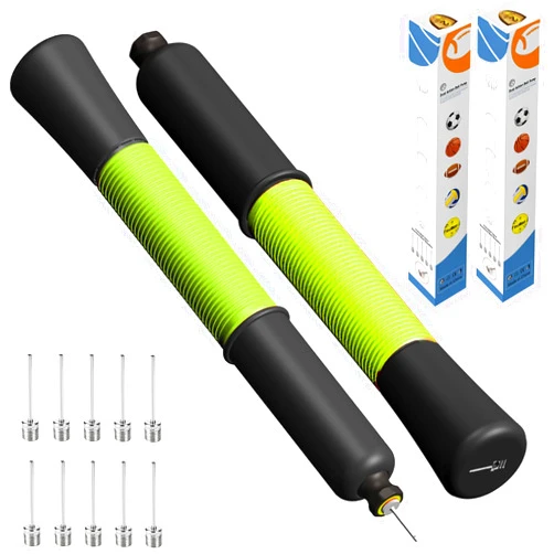 Fenxyo 2 Pack Ball Pump with Needle Storage, Basketball Pump with 5 Needles & Extendable Cable, Hand Pump for Balls, Ball Air Pump for Basketball Soccer Football Volleyball Rugby Ball