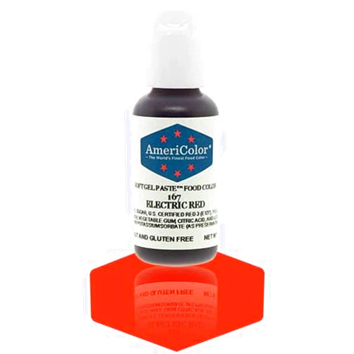 AmeriColor, Electric Red, 0.75 Ounce Bottle, Soft Gel Paste Food Color
