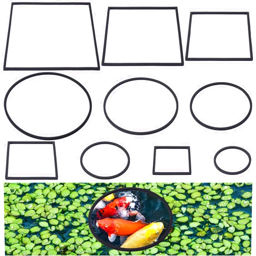 PAGOW 10pcs Fish Feeding Rings Set, Floating Aquarium Plant Corral, Round & Square Fish Feeder Rings for Fish Tank, Floating Plant Ring, Fish Tank Aquarium Accessories for Betta (Black)