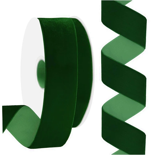 Rilisili Forest Green Velvet Ribbon 1-1/2 Inch X 10 Yards Spool Fabric for Velvet Choker Valentine's Day Wreath Decoration Home Decor Craft Ornaments Gift Wrapping Easter