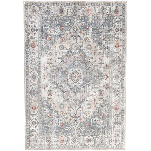 Hauteloom Billings Living Room, Bedroom Bohemian Vintage Area Rug - Ancient Traditional Pattern Carpet - Gray, Beige - 7'10