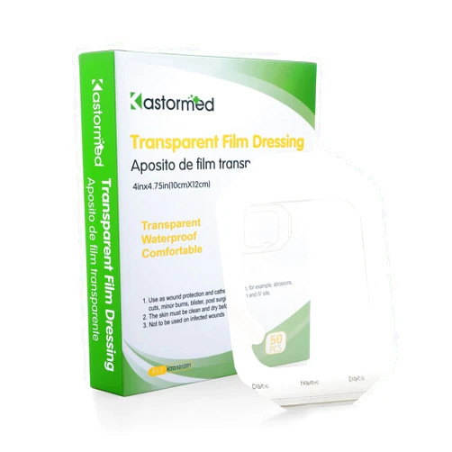Kastormed Transparent Film Dressing 4'' x 4.75'', 50 Packs, Waterproof Wound Cover Bandage, Post Surgical Shower or Tattoo Aftercare Bandage, IV Shield, Transparent Adhesive Patch