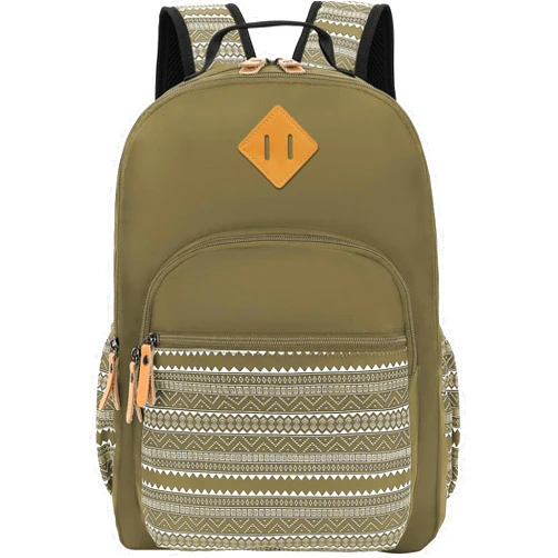 H HIKKER-LINK Travel Backpack Geometric Water Resistant Stylish Laptop Backpacks College Dapack Flight Approved Carry On Bag Green