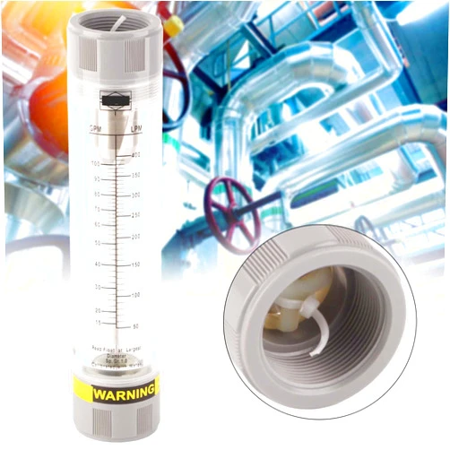 YWBL-WH 10-100GPM / 60-200GPM Water Liquid Flowmeter Tube Type Acrylic Plexiglass Liquid 0.6 MPa Measuring Tool(10-100GPM), Valve Accessories