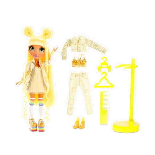 Rainbow Surprise Rainbow High Sunny Madison - Yellow Clothes Fashion Doll with 2 Complete Mix & Match Outfits and Accessories, Toys for Kids 6 to 12 Years Old