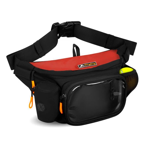 OllyDog Trailblazer Pack with Rubber Fetch Ball, Fanny Pack, Dog Treat Pouch, Hands-Free for Training, Hip Pack with Built-in Poop Bag Dispenser, Adjustable Waist Belt Clip