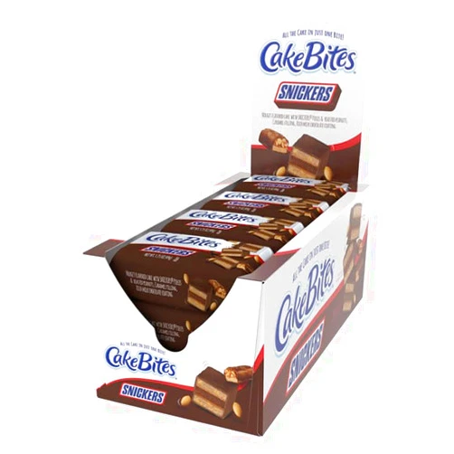 COOKIES UNITED ALWAYS FRESH The Original Cakebites by Cookies United, Grab-and-Go Bite-Sized Licensed Snacks (12 CT, Snickers)