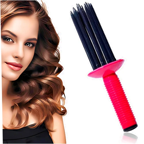 Inkasi 2024 New Professional Hair Curling Roll Comb with 17 Teeth - Fluffy Curl Styler Tool for Salon Use