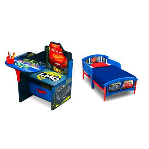 Delta Children Chair Desk with Storage Bin, School, Disney/Pixar Cars, Arm Rest|Cushion Availability, Plastic & Plastic Toddler Bed, Disney/Pixar Cars