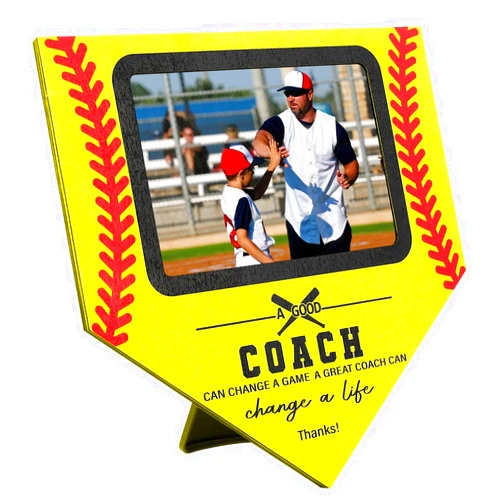 Viprest Softball Coach Picture Frame - Perfect Thank You Gift from Team - Show Your Appreciation with Softball Home Plate Plaque for Coaches