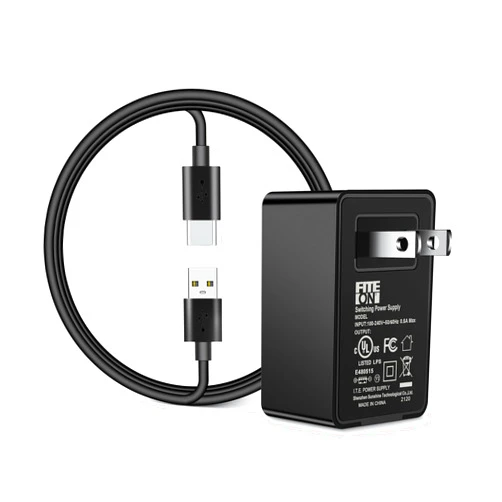 FITE ON USB-C Charger for Tire Inflator, FITE ON Type-C Air Compressor Compatible with Nulksen Portable Air Bump for Car, Electric Bike and Bicycle Pump Power Supply Power Cord